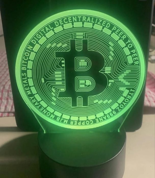 Биткойн LED лампа в 16 разцветки