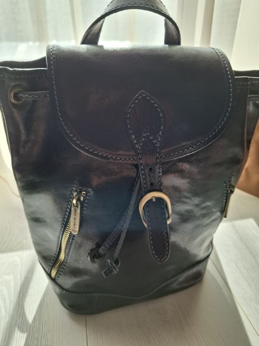 Rucsac piele naturala albastra, femei