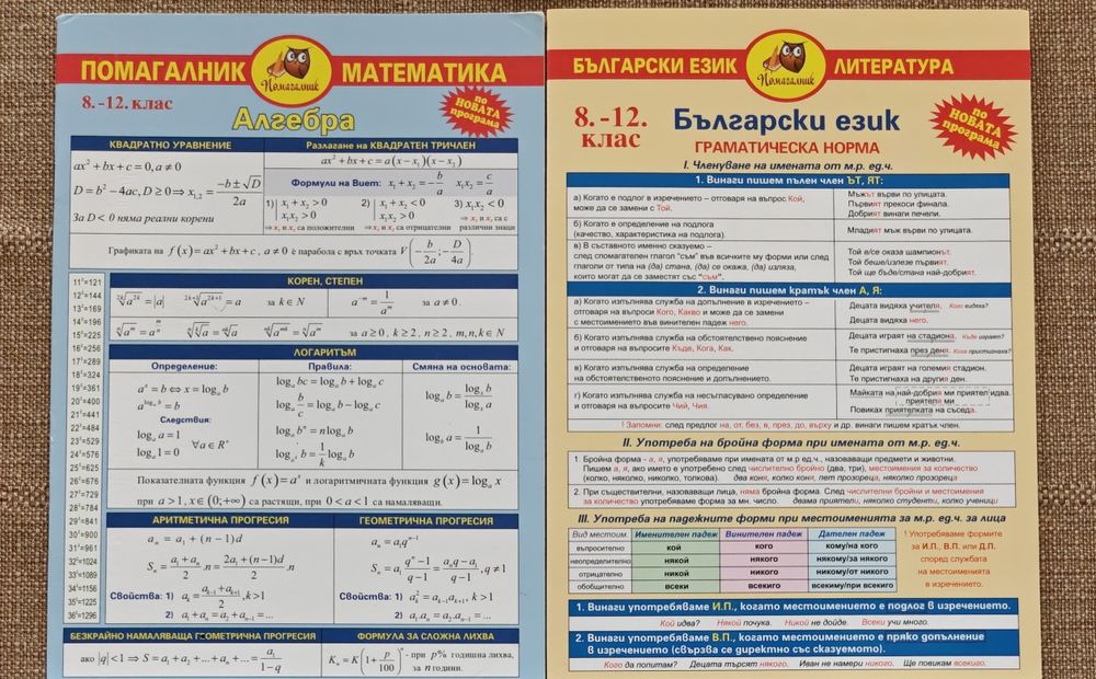 Помагала за 8-12 клас