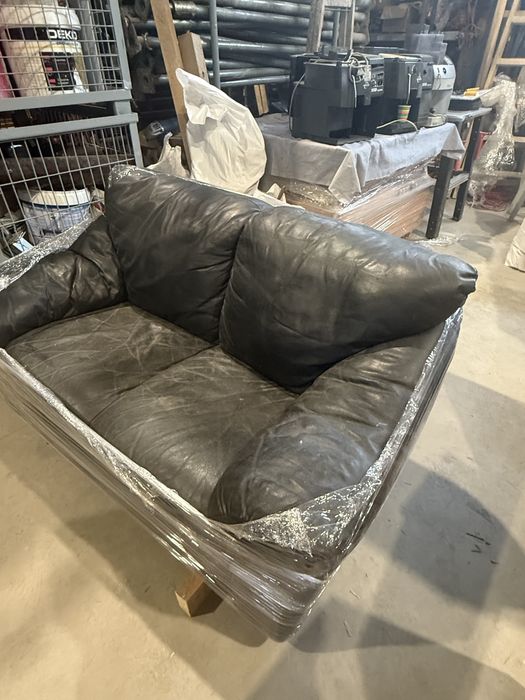 Диван естествена кожа- черен