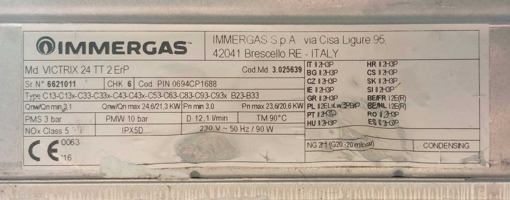 Depozit piese s.h. IMMERGAS VICTRIX  TT de 24 si 32 Kw.