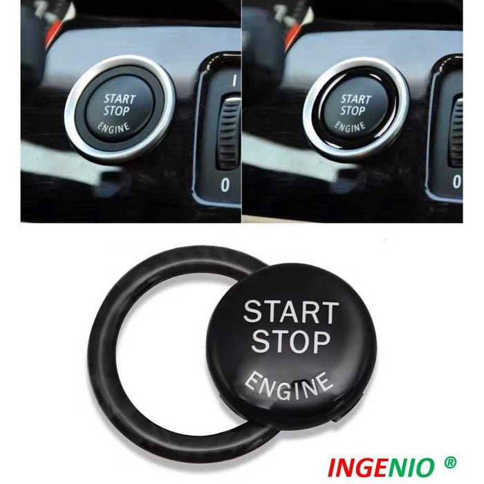 Capac Buton Start Stop + Ornament Inel Decor BMW E90 E91 E92 E93