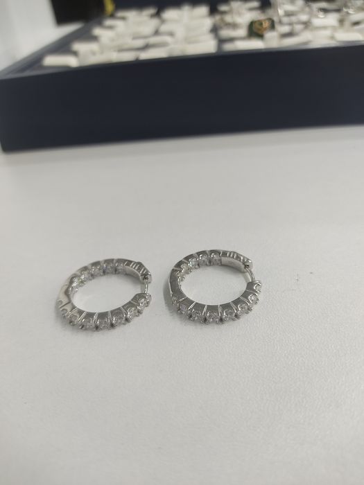 Серьги Конго из серебра с фианитом