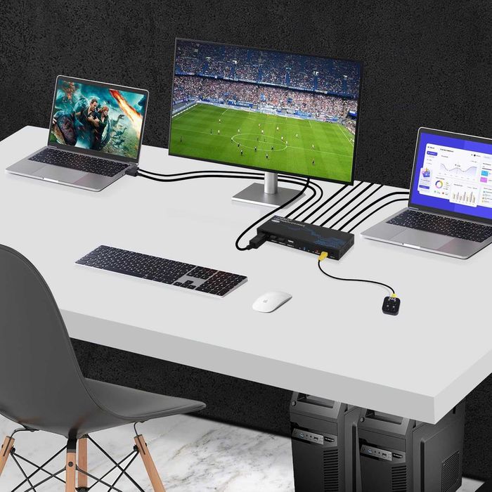 TCNEWCL Switch DisplayPort KVM 4 port,4K-60Hz DP 4 PC,1 monitor,USB DP