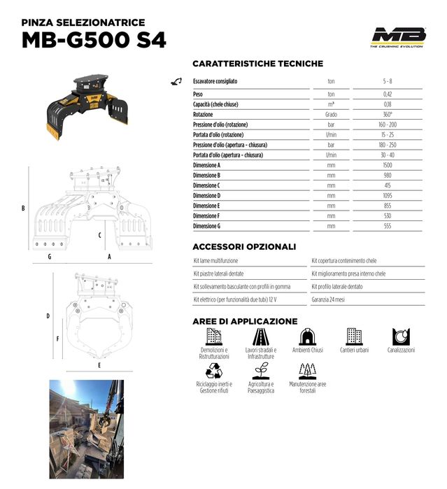 Cupa graifer  rotativ excavator 8 tone