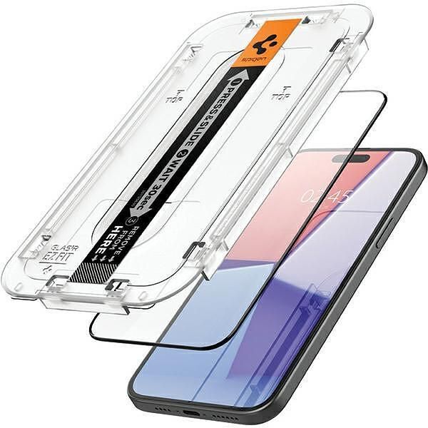 Spigen glas.tr fc iphone 15 6.1" "ez fit" 2 pcs tempered glass black f