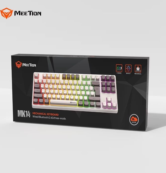 Беспроводная механическая клавиатура MK14  black and white