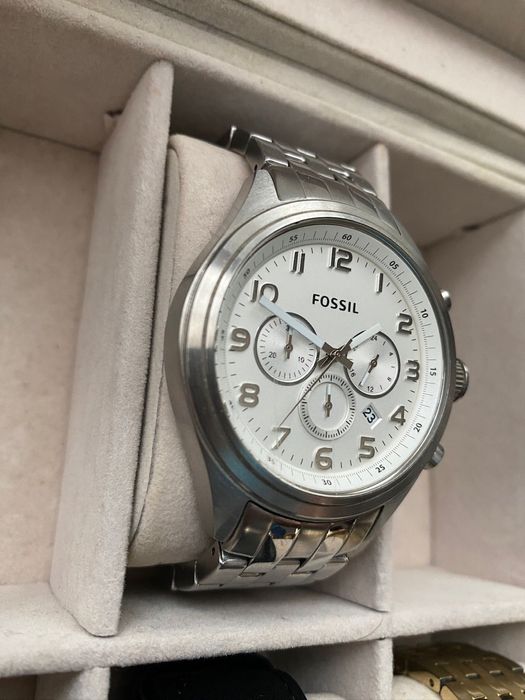 Ceas Barbatesc Fossil BQ1028 Argintiu, otel inoxidabil