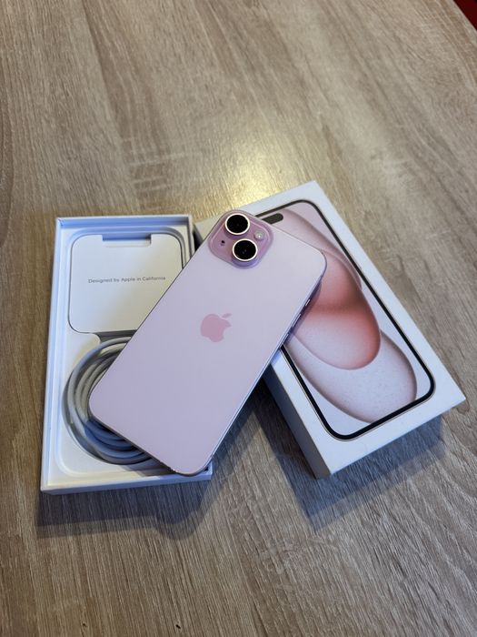 iPhone 15 Roz • 128GB • Impecabil • Cutie