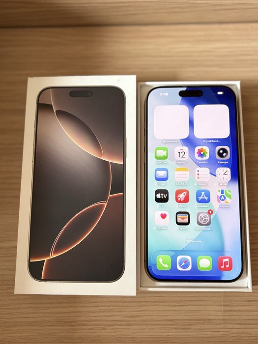 Перфектен iPhone 16 Pro Max 256 GB Desert Titanium Гаранция 12м