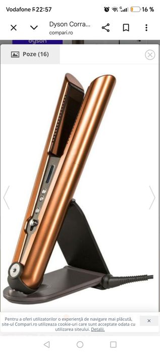 Vand aparat de indreptat  cu aer cald, dyson