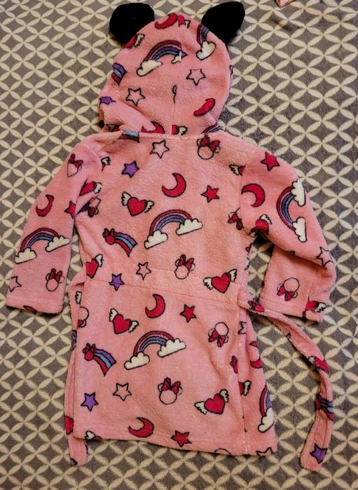 Halat Baie Fete Minnie Mouse Unicorn, cu gluga și colan,  3 ani