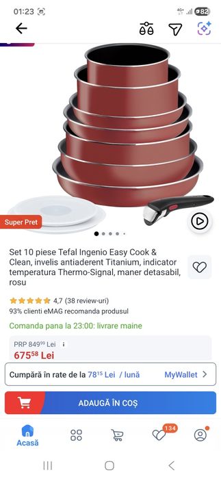 Set Tefal 10 piese INGENIO  noi in cutie