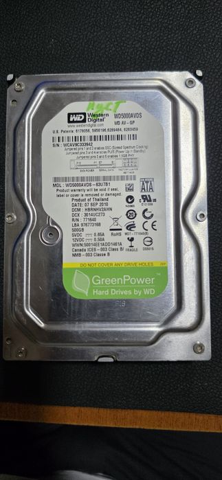 500 gb HDD 200 ming so'm