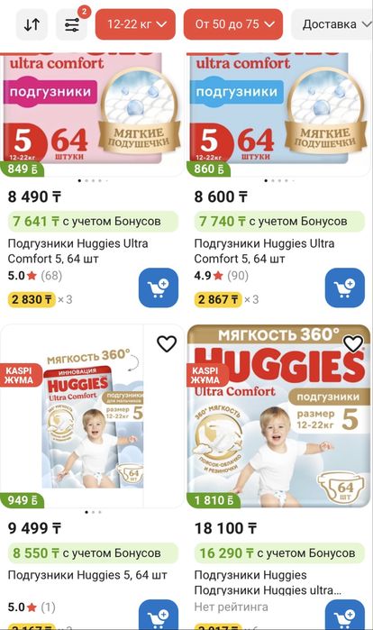Подгузники huggies