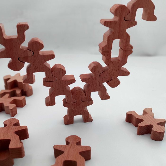 Монтесори баланс игра Акробати, дървена играчка