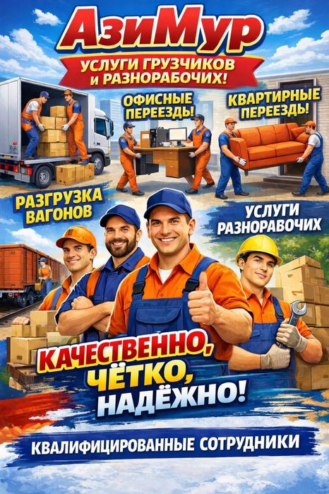 Услуги грузчиков по Казахстану, работаем по всем городам