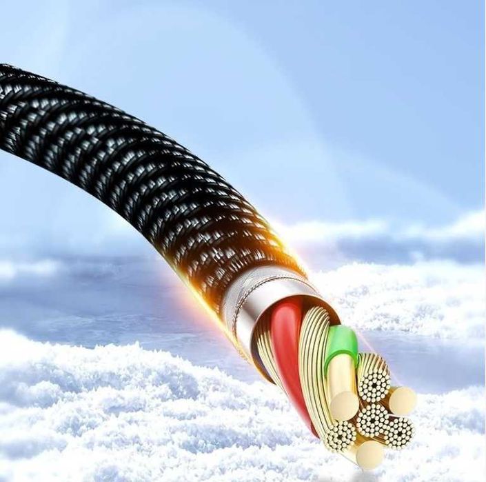 Cablu date type C+USB, incarcare rapida, 120W + afisaj digital led, 1M