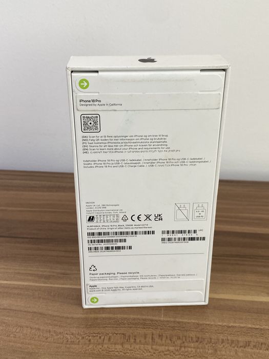 iPhone 18 Pro, 256 GB, Black, Sigilat, Cod produs: 4933/ 7715