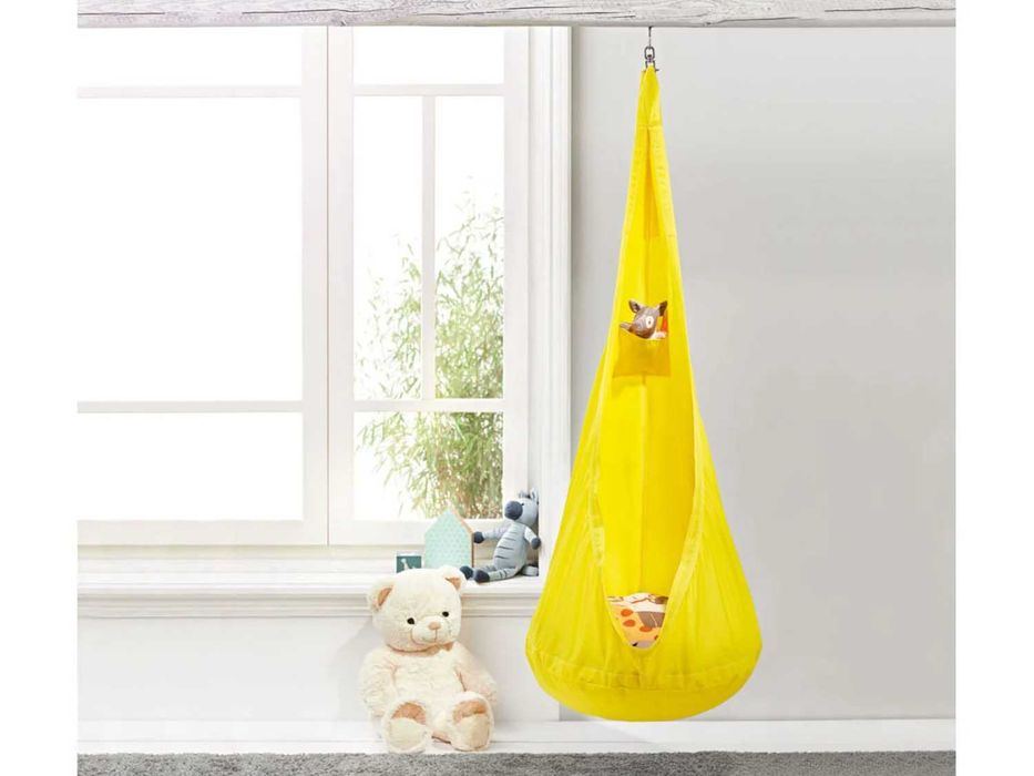 Детски висящ стол Хамак люлка висящо кресло - зелен жълт