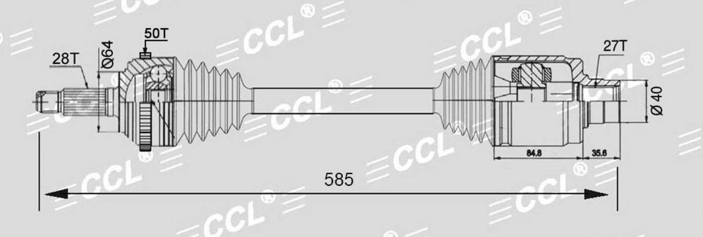Привод CCL LH Honda ODYSSEY RA6 2.3L 99-03