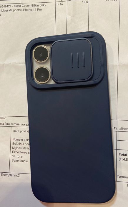 Husă iPhone 14 Pro Nillkin Camshield Silky Magnetic - protecție camere