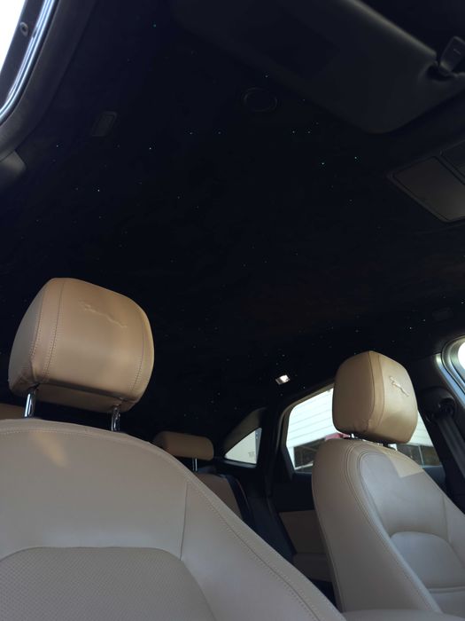 Retapitare plafon Jaguar textil/alcantara gri/negru/bej + lumini