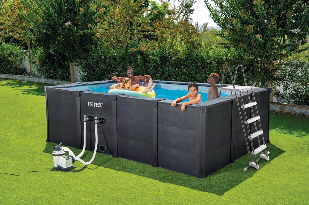 Нов! Басейн с графитени плоскости 400x300x124см - Intex 26396NP