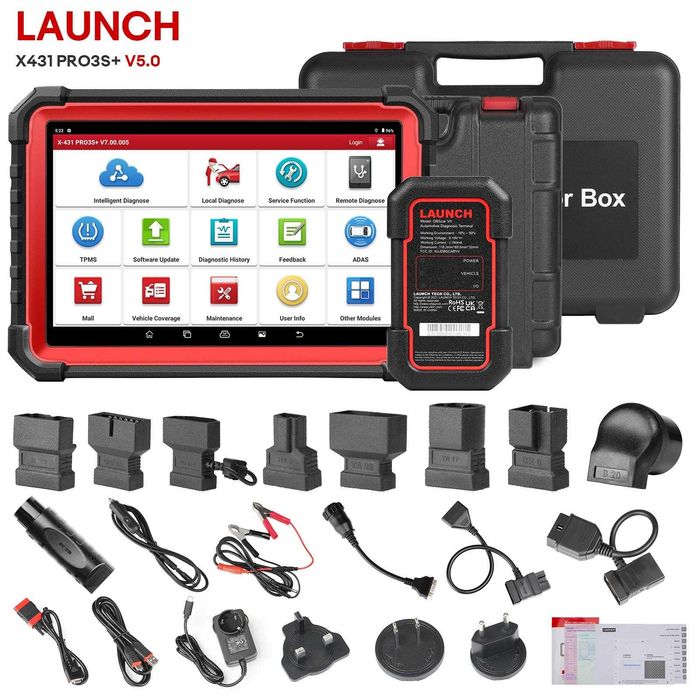 Tester diagnoza multimarca LAUNCH X431 PRO3S+ V5.0, meniu Romana, Maghiara, tableta 10.1" Android, 4GB 64GB, ADAS, 55+ servicii, 2 ani update