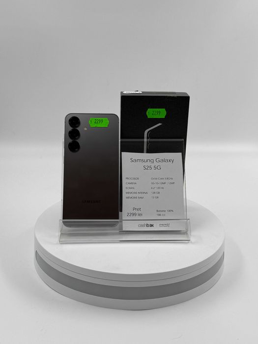 Samsung Galaxy S25 5G 128 GB baterie 100% Garantie 24 luni CashBox