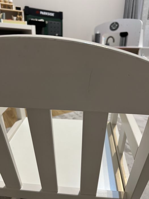 Scaun balansoar lemn alb Ikea