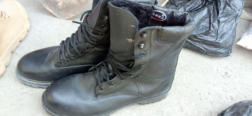 Сапоги кожаные с мехом