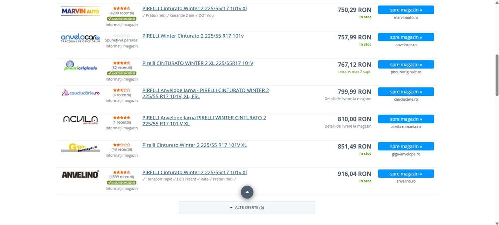 ROTI IARNA NOI 5x112 BMW G30 225 55 R17 PIRELLI Winter 2 -  DOT 2025