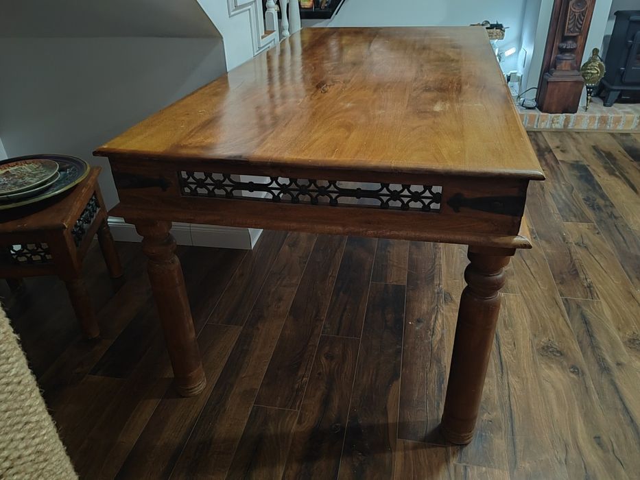 Vand masa living lemn masiv si fier forjat Indiana