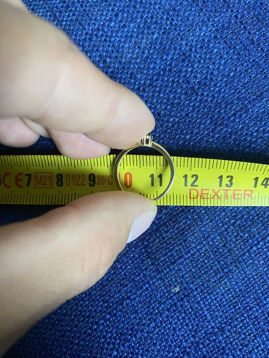 Inel de aur de 14 k cu zirconii verzi