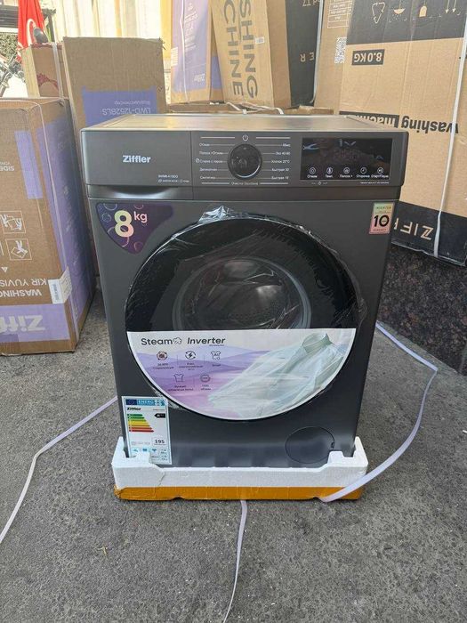 Стиральная машина Ziffler 8 кг BWM8-A1SDG Inverter Steam A+++