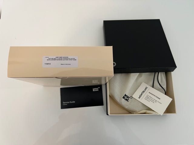 Curea reversibilă Montblanc negru maro MB 128783