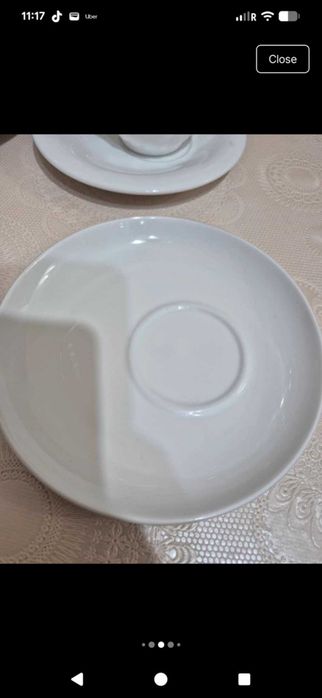 Set cesti cafea elegante, portelan, cu farfurioare NOI stil franțuzesc