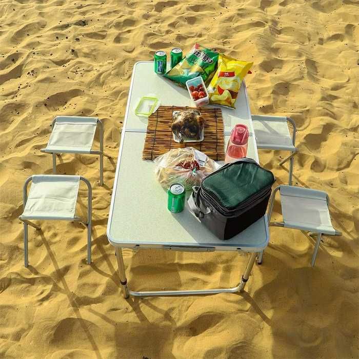 Masa camping cu 4 scaune 1200mm / 600mm rulota autorulota