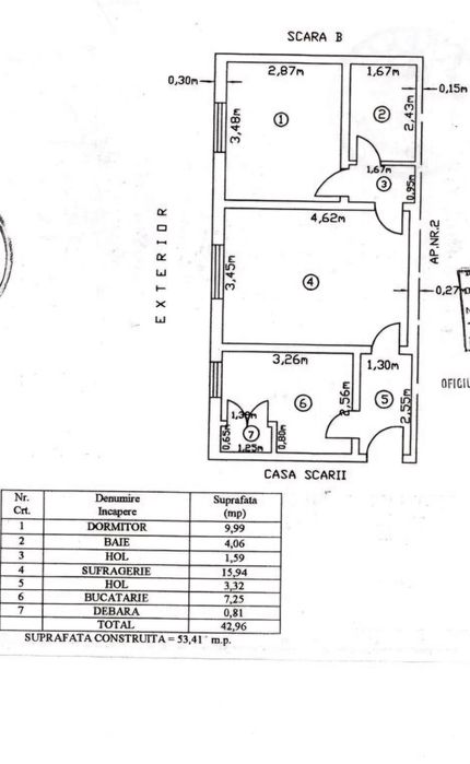 Apartament 2 camere Semidecomandat