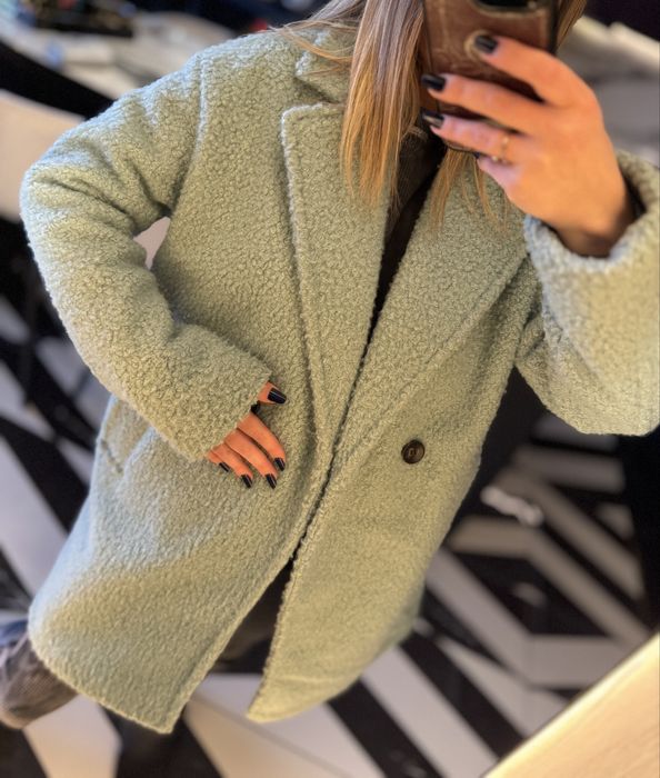 Palton teddy turquoise S/M