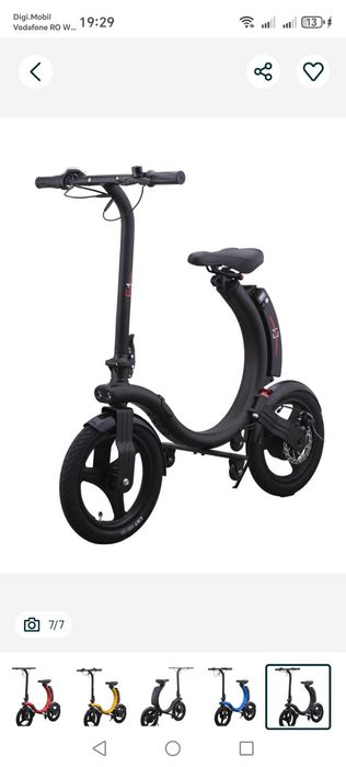 Bicicleta pliabila electrica iVELO E1 Black & Black 14 inch
