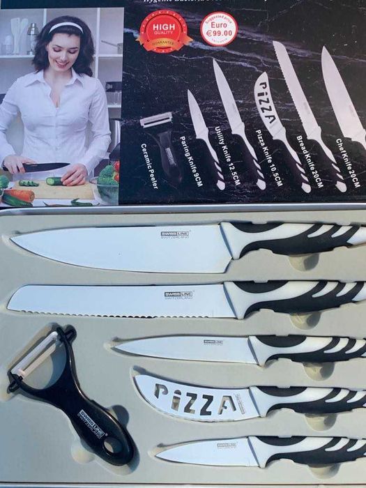 Сет,лот,комплект нови ножове-Swiss line-5+1броя