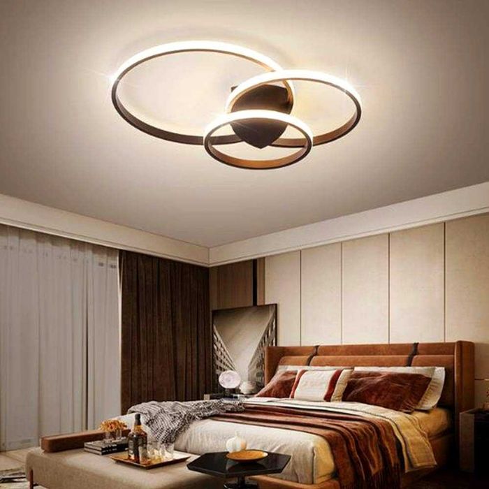 LED лед полилей с дистанционно 3 кръга бяла и кафява 218, 219