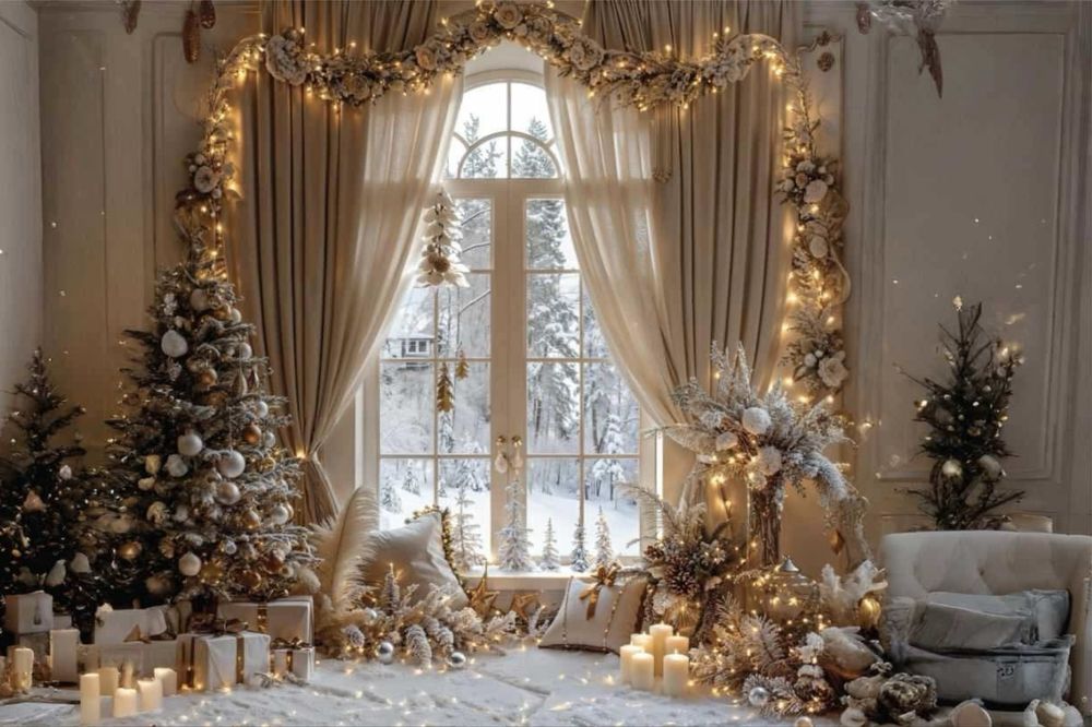 Коледен фон 350/200 см матов винил с капси