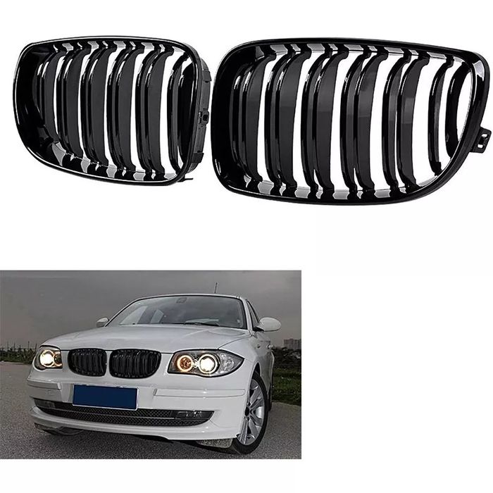 Grile Duble Bmw E81 E82 E87 E88 Negru Lucios M Power Seria 1