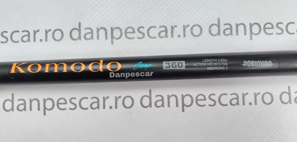 SET 4 Lansete 3,60m Robinhan KOMODO CARP din 3 bucati 3,75LBS compozit
