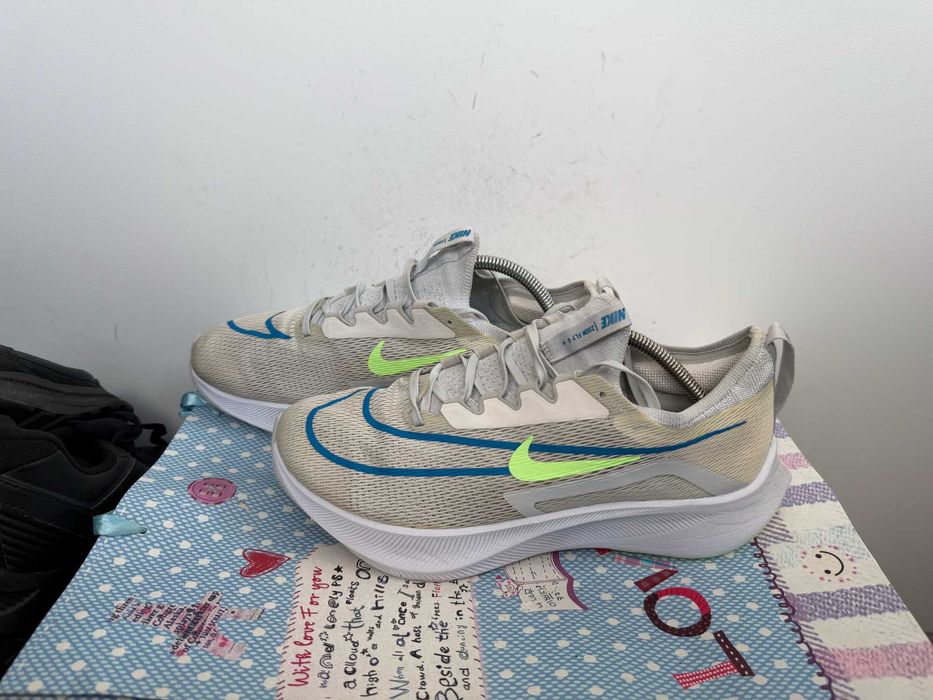 Nike Zoom Fly 4 White Imperial Blue Lime Glow''оригинални маратонки 44 номер