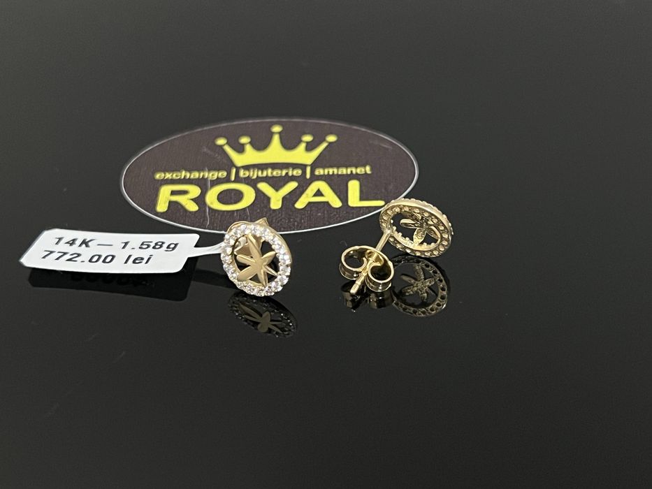 Bijuteria Royal CB : Cercei dama aur nou 14k 1,58gr