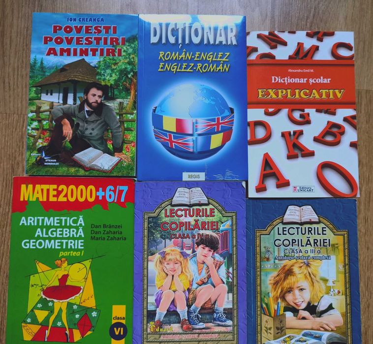Diverse culegeri, dicționare si manuale școlare de gimnaziu